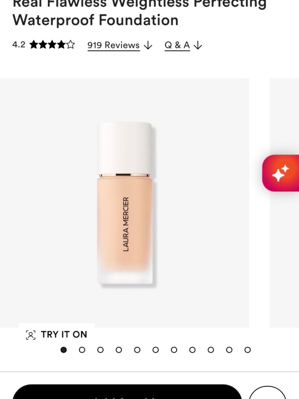 LAURA MERCIER Real Flawless Weightless Perfecting Foundation- shade 1N2 Vanille